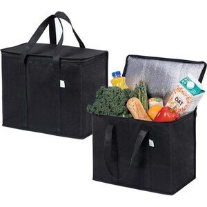 2 Pack Cooler Bags - Insulated for Food Delivery, Collapsible and Reusable